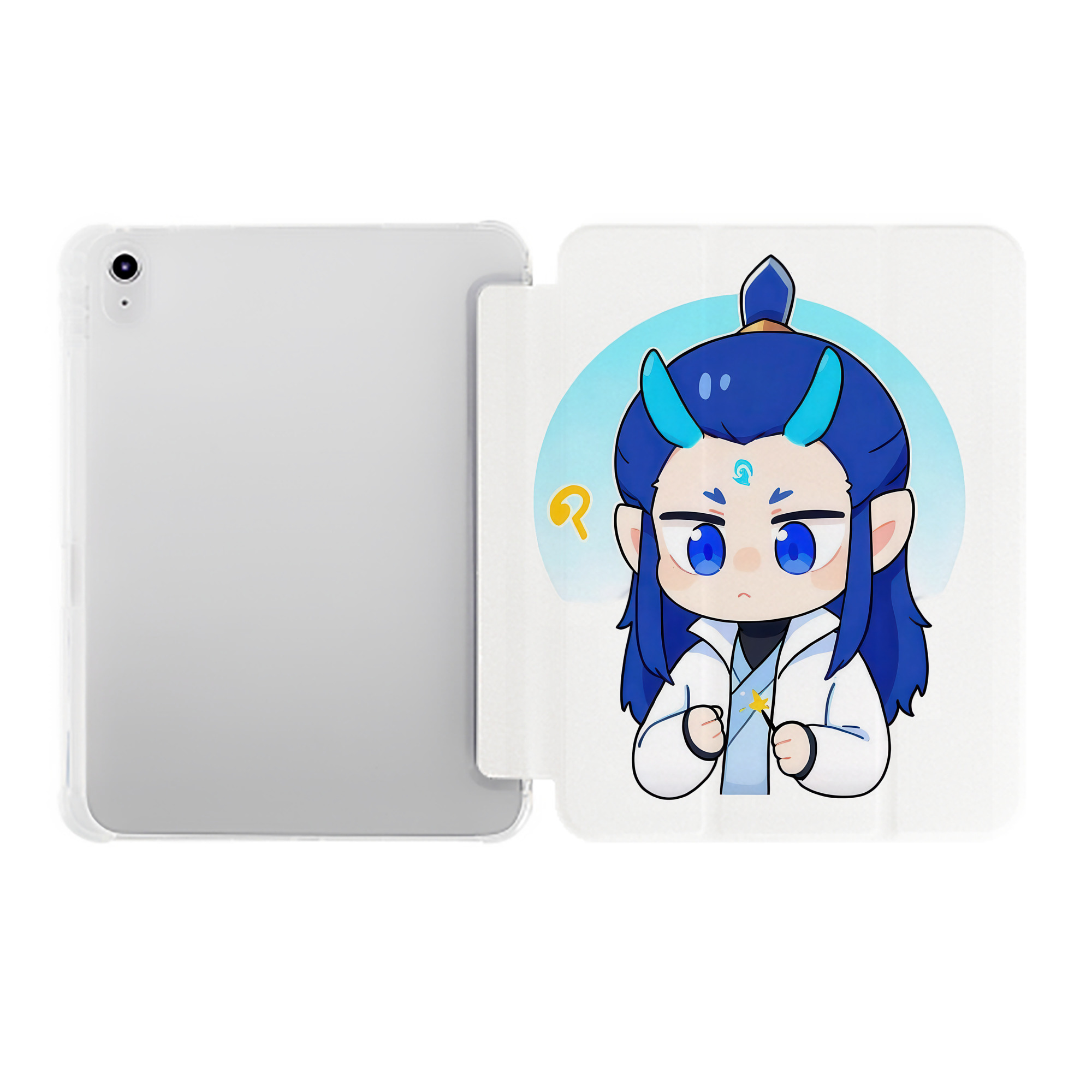 （画像用） Ne Zha 2 ナタ 魔童の大暴れ IPad ケース ペン収納付き 三つ折りスタンド PUレザー×シリコン 対応機種9.5/10.5/10.9インチ